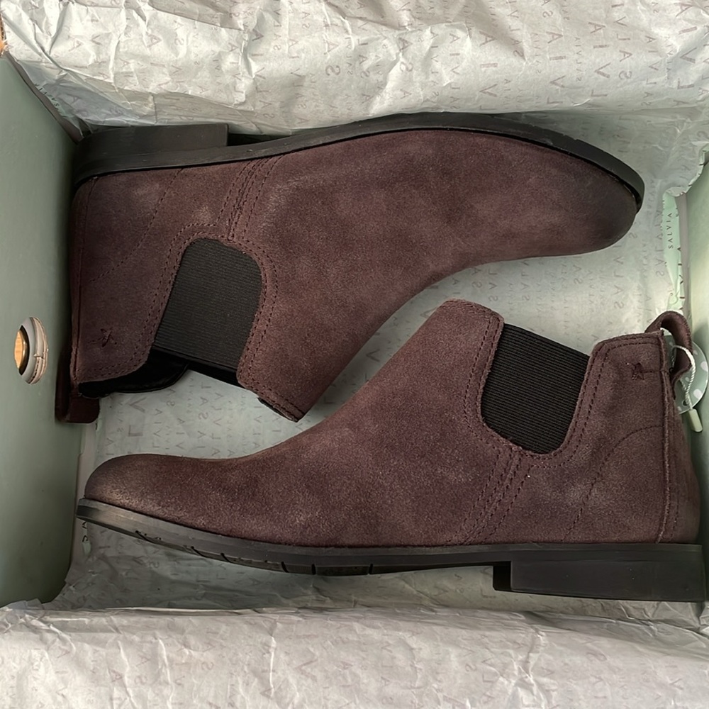 NWT Salvia dark grey water resistant “hydra suede” booties, size 38 (US 7-7.5) - Picture 14 of 16